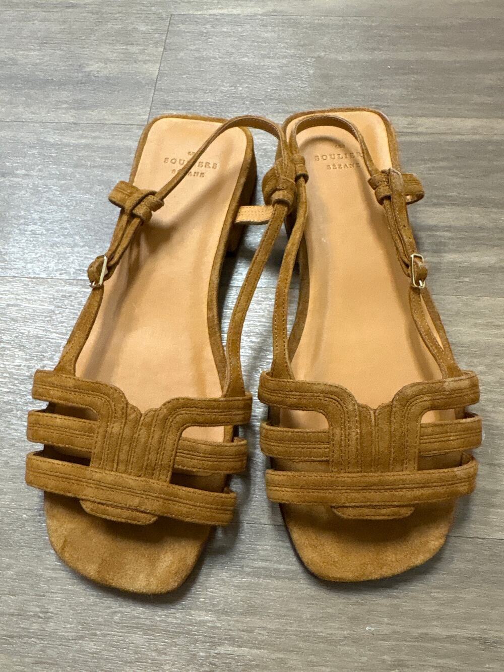 NWOB Sezane Brown Suede Strappy Sandals Sz 39 (8.5)